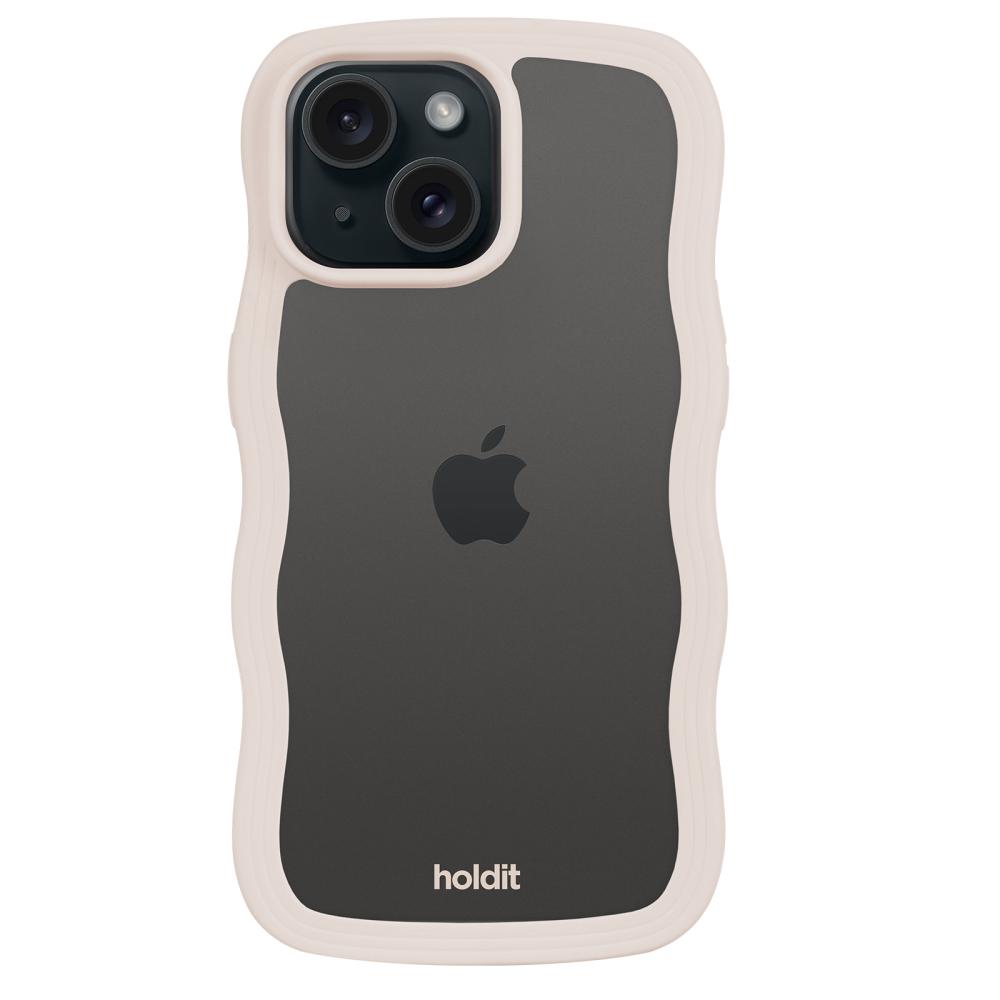 holdit holdit iPhone 15/14/13 Skal Wavy Light Beige Transparent