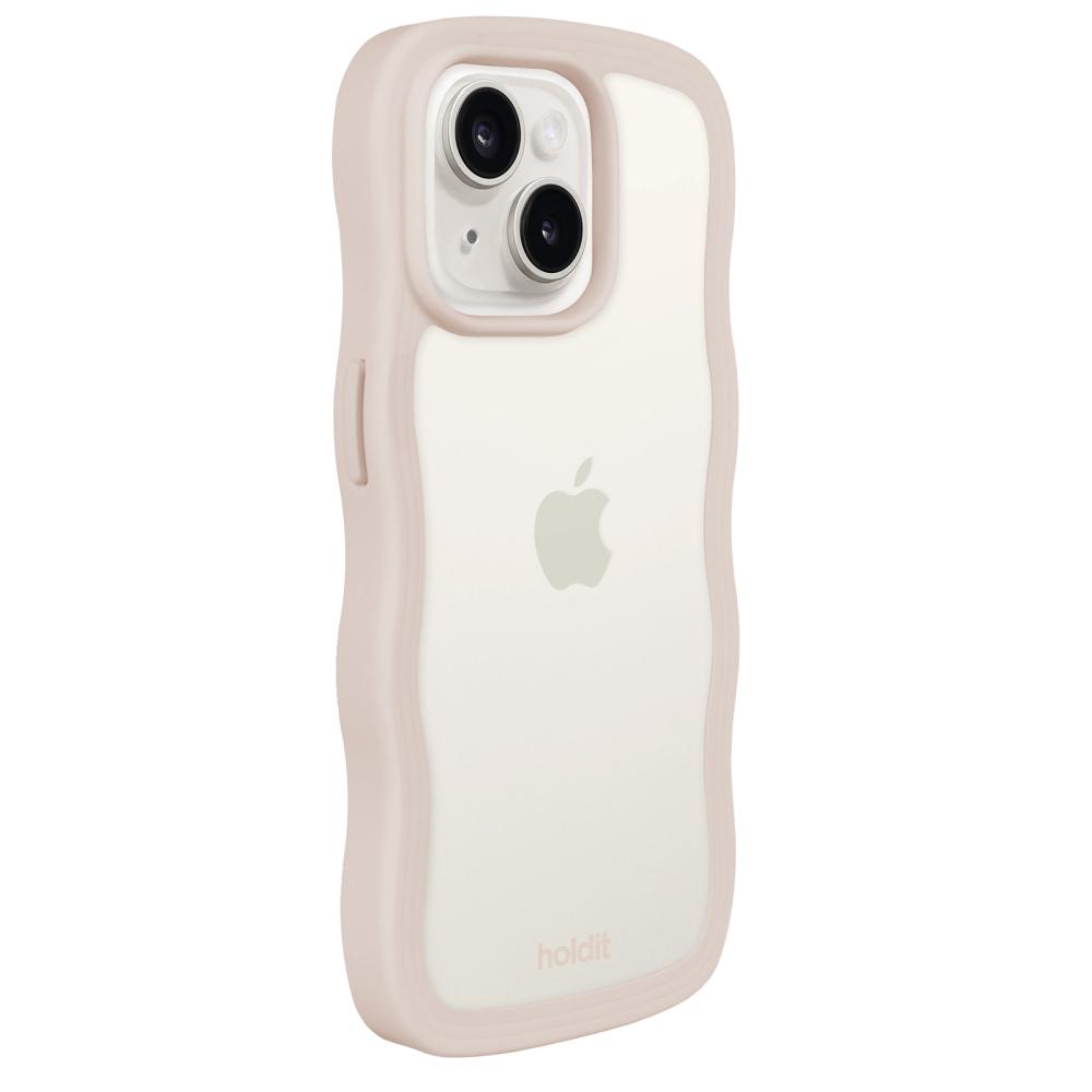 holdit holdit iPhone 15/14/13 Skal Wavy Light Beige Transparent
