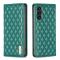 BINFEN BINFEN Galaxy A35 5G Fodral Flip Diamond Läder Grön