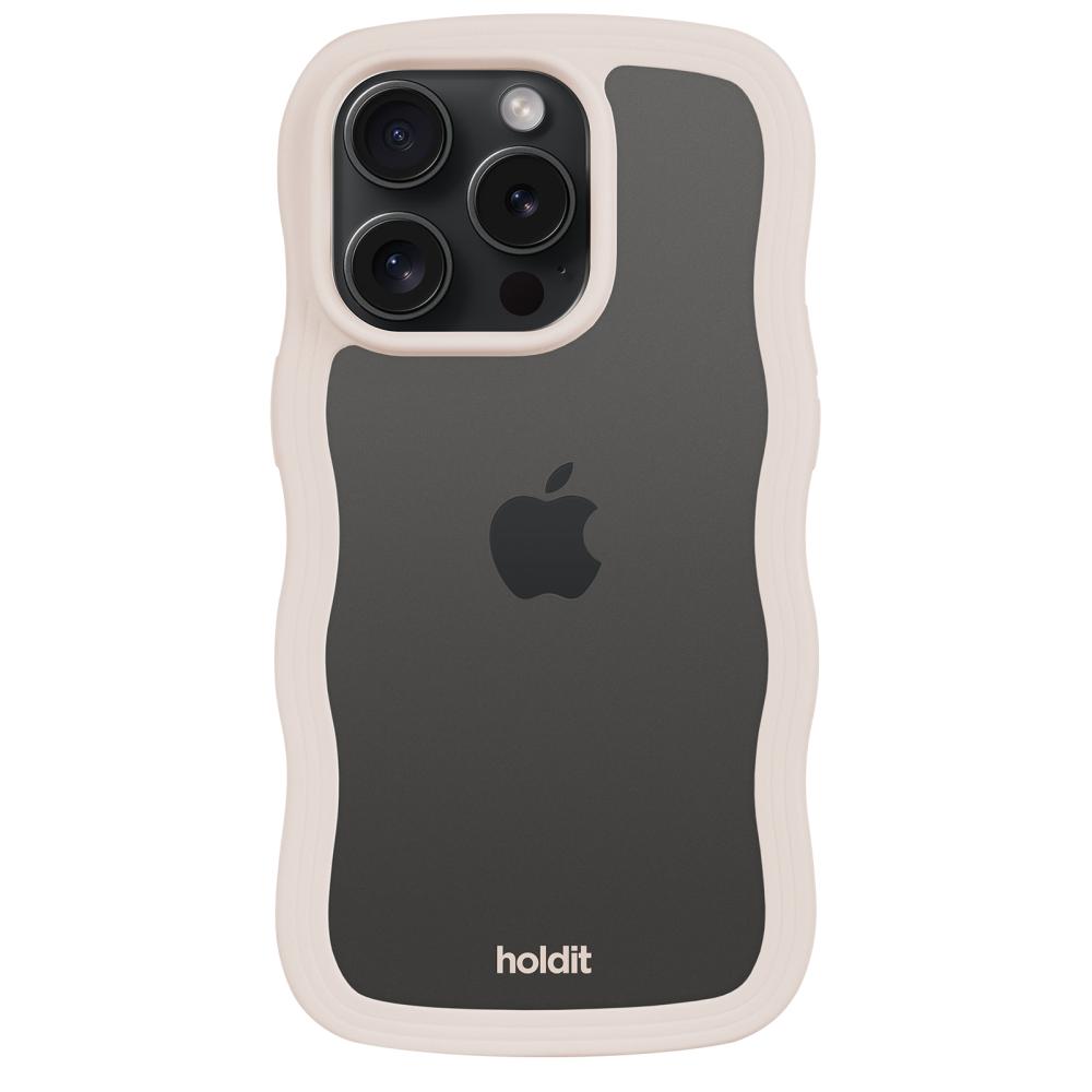 holdit holdit iPhone 14 Pro Skal Wavy Light Beige Transparent