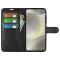 Samsung Galaxy S24 FE Fodral Litchi Läder Textur Svart