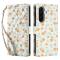  Samsung Galaxy A37/A36/A56 Fodral Rhombus Läder Blommor Vit