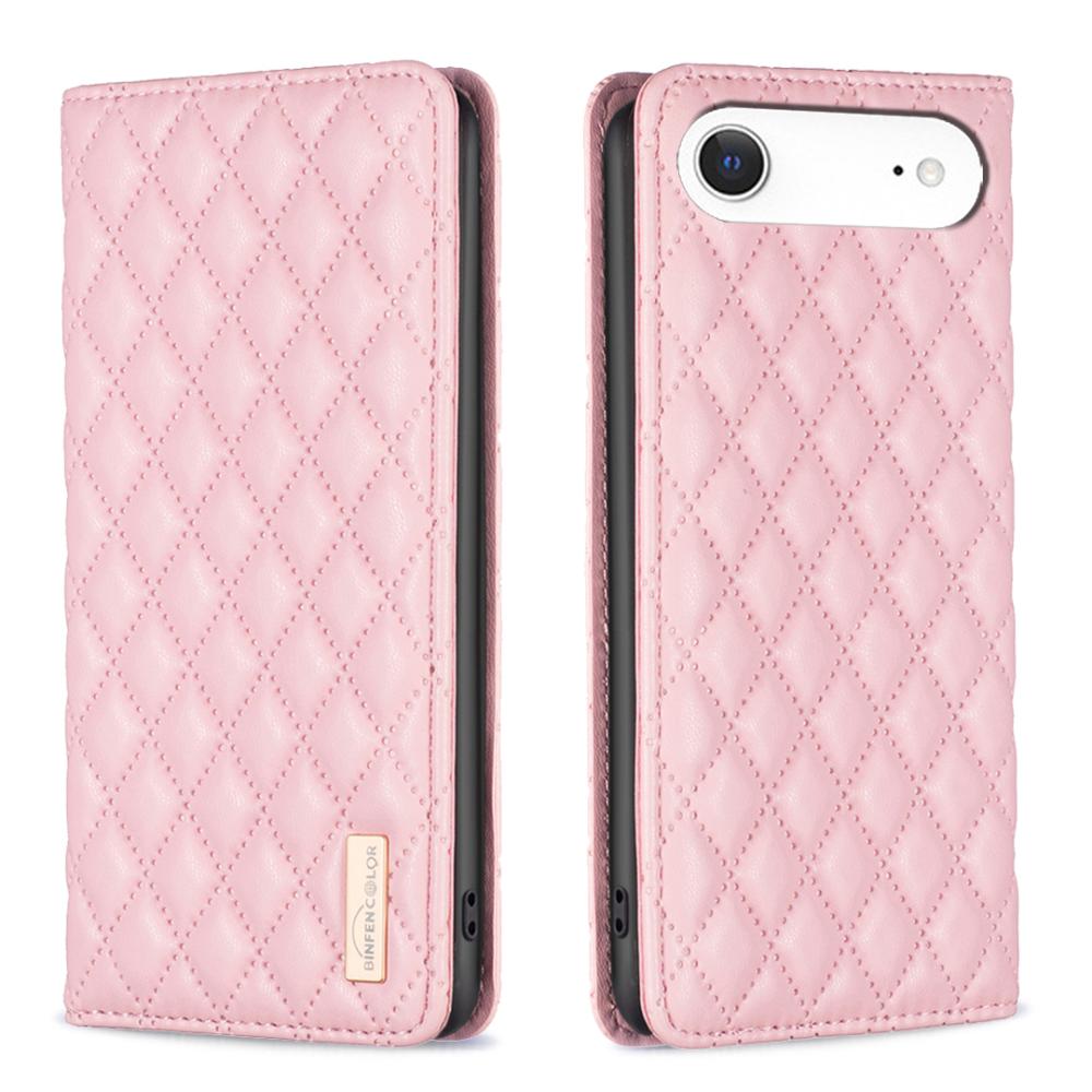 BINFEN BINFEN iPhone Air Fodral Diamond Flip Läder Rosa