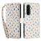  Samsung Galaxy A37/A36/A56 Fodral Rhombus Läder Blommor Vit