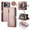  iPhone 17 Pro Max Fodral Multifunktionell Läder Roséguld
