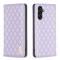 BINFEN BINFEN Galaxy A35 5G Fodral Flip Diamond Läder Lila
