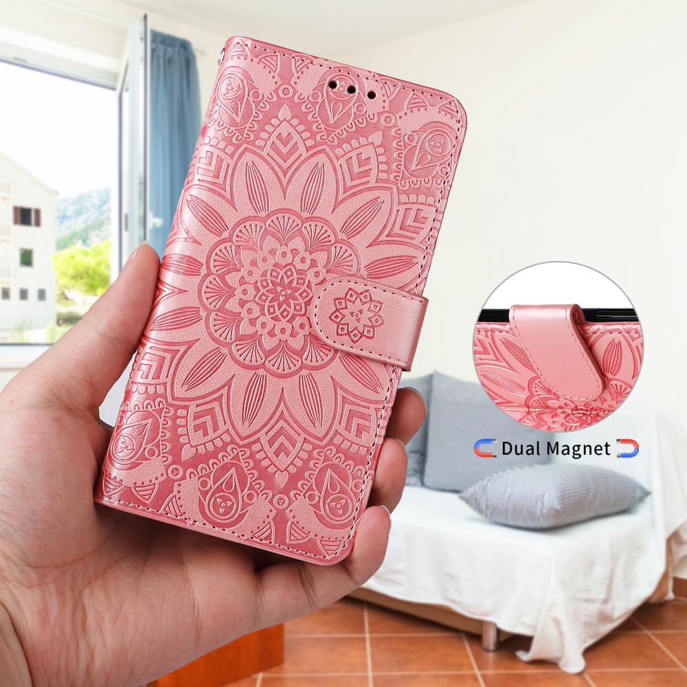  Motorola Edge 70 Fodral Mandala Läder Rosa