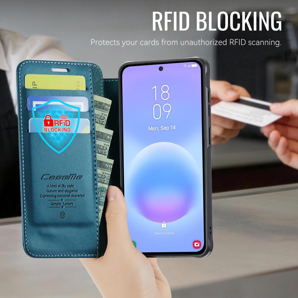 CASEME CASEME Samsung Galaxy A57 5G Skal RFID Plånbok Blå