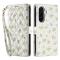  Samsung Galaxy A37/A36/A56 Fodral Rhombus Läder Blommor Vit