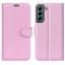  Samsung Galaxy S23 Plus Fodral Litchi Läder Ljus Rosa