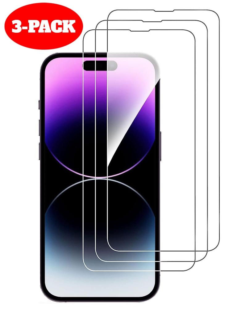  3st Härdat glas iPhone 14 - Skärmskydd Transparent
