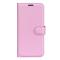  Samsung Galaxy S24 FE Fodral Litchi Läder Textur Ljus Rosa