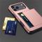  iPhone 17 Pro Max Skal Hybrid Med Kortfack Silver