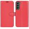  Samsung Galaxy S23 Plus Fodral Litchi Läder Röd