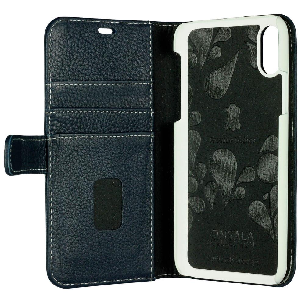 Onsala ONSALA iPhone X/Xs Fodral Äkta Läder Marinblå