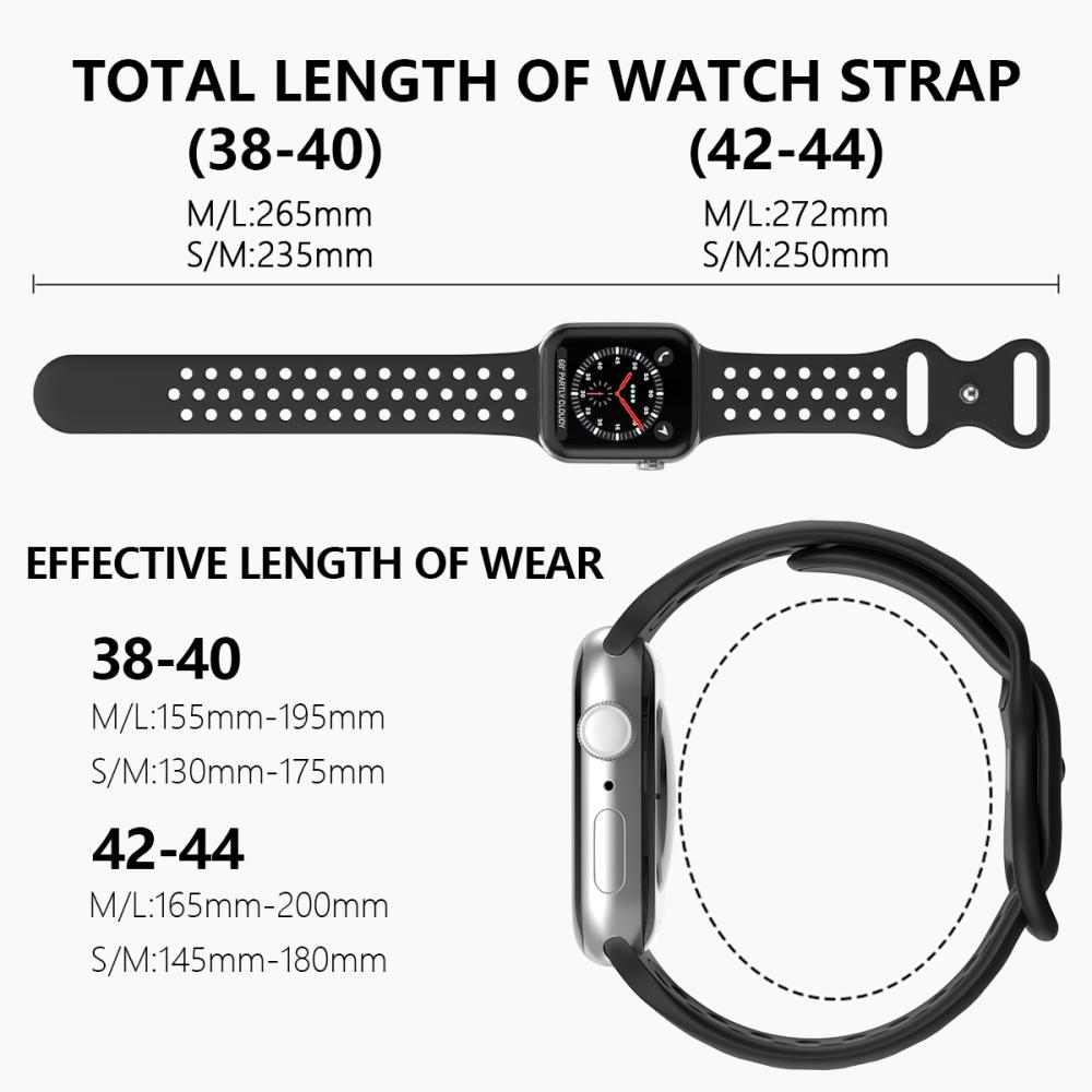 ColorPop Sportarmband Dual-Color Apple Watch 42/44/45/46/49 mm (S/M) Svart