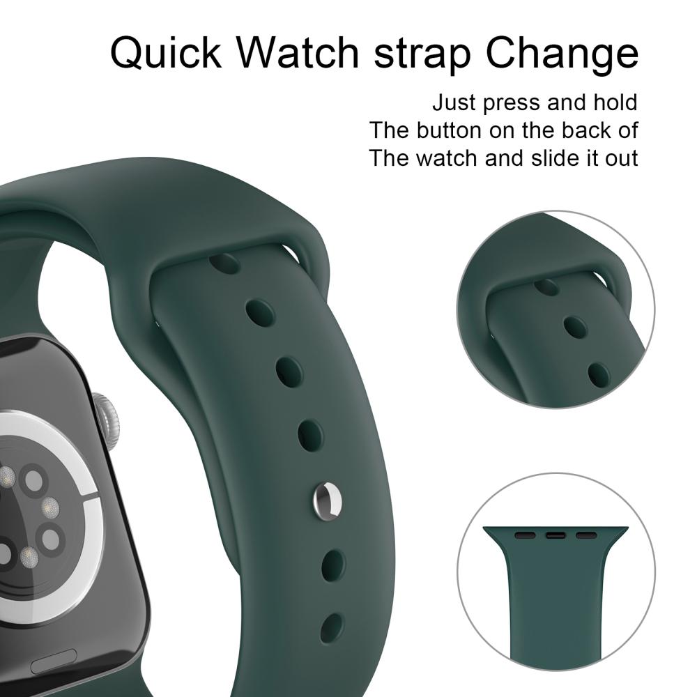ColorPop Apple Watch 42/44/45/46/49 mm Silikon Armband (S/M) Mörk Grön