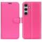  Samsung Galaxy S24 FE Fodral Litchi Läder Textur Rosa