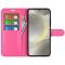  Samsung Galaxy S24 FE Fodral Litchi Läder Textur Rosa