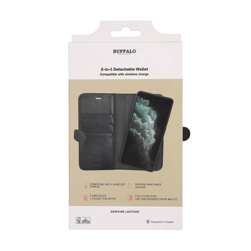 Buffalo Buffalo Samsung Galaxy S24 FE Fodral 2in1 Äkta Läder Svart