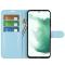  Samsung Galaxy S23 Plus Fodral Litchi Läder Ljus Blå