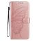  Samsung Galaxy S26 Fodral Fjäril Tryck Roséguld