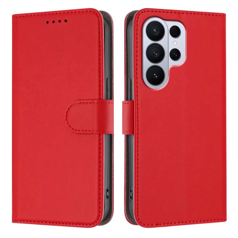  Samsung Galaxy S26 Ultra Fodral Solid Läder Röd