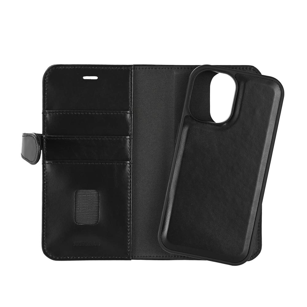 Buffalo Buffalo iPhone 16 Fodral MagSafe 2in1 Äkta Läder Svart