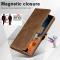 LC.IMEEKE LC.IMEEKE Galaxy S23 Ultra Fodral RFID Magnetisk Stängning Brun
