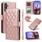  Samsung Galaxy A16 / A26 5G Fodral Rhombus Läder Roséguld