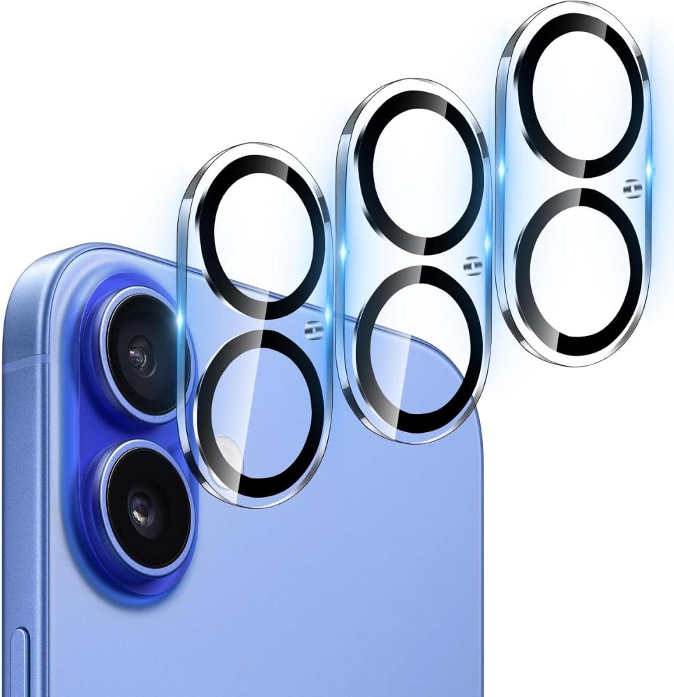  3-Pack iPhone 16 Linsskydd I Härdat Glas