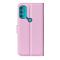  Motorola Moto G71 Fodral Litchi Textur Ljus Rosa