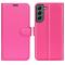  Samsung Galaxy S23 Plus Fodral Litchi Läder Rosa