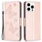  iPhone 16 Pro Fodral Med Tryckta Fjärilar Roséguld