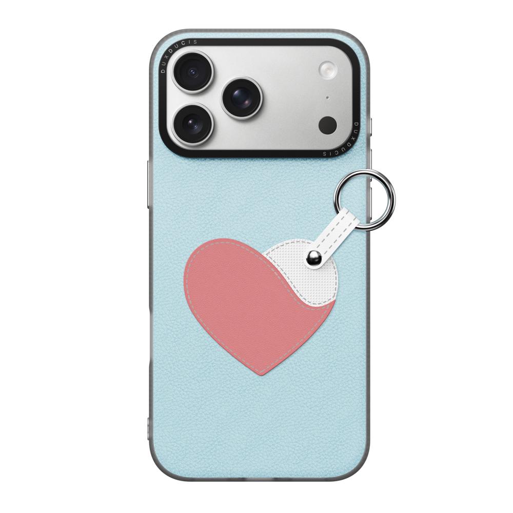 DUX DUCIS DUX DUCIS iPhone 18 Pro/17 Pro Skal PU-Läder Hjärta Ljusblå