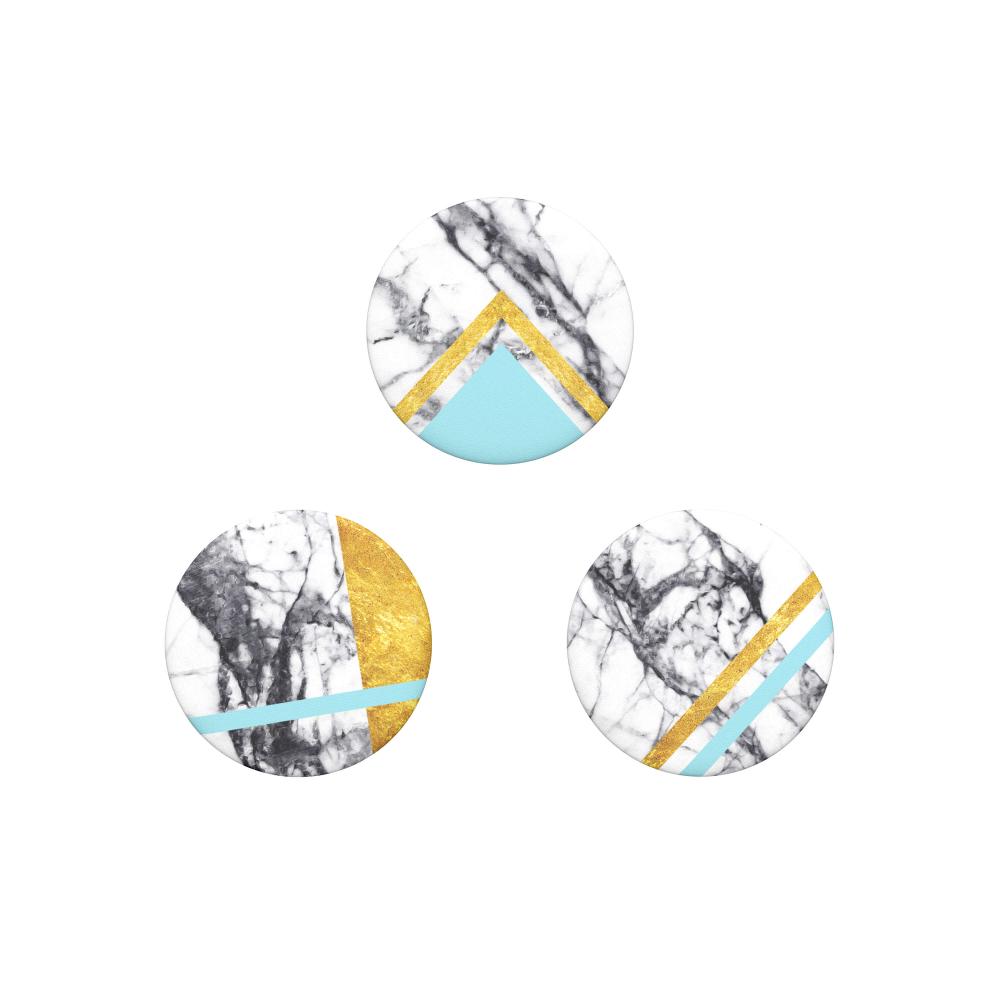 PopSockets PopSockets 3-PACK Avtagbara MINI Grip White Marble Glam