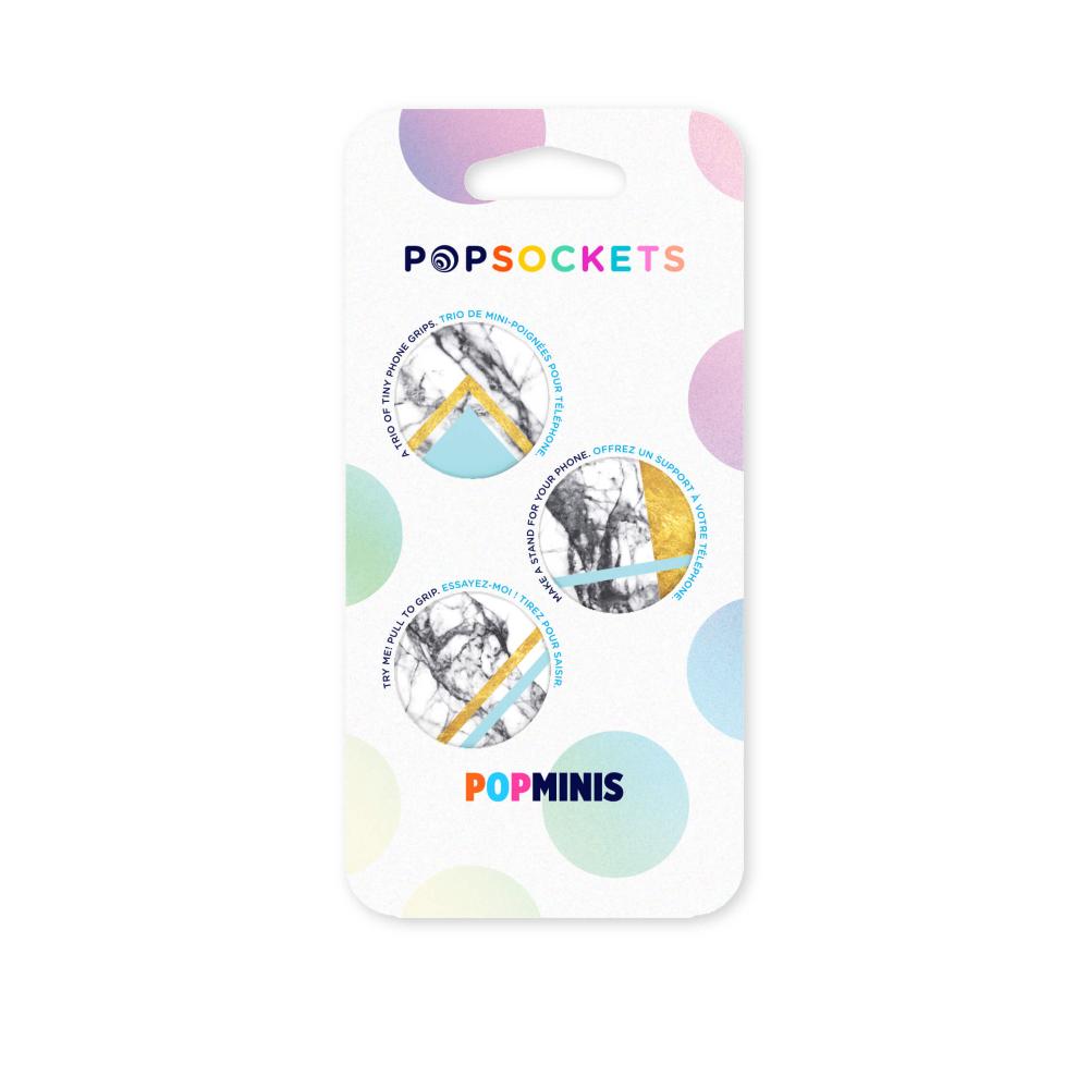 PopSockets PopSockets 3-PACK Avtagbara MINI Grip White Marble Glam