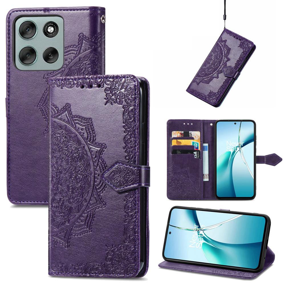  Motorola Moto G56 5G Fodral Mandala Läder Lila