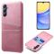  Samsung Galaxy A15 5G Skal Läderbelagt Med Kortfack Roséguld