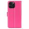  iPhone 16 Pro Max Fodral Litchi Läder Textur Rosa