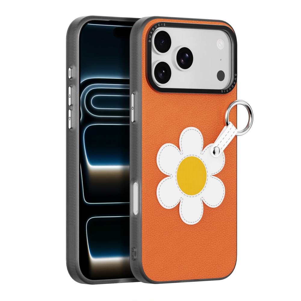 DUX DUCIS DUX DUCIS iPhone 18 Pro/17 Pro Skal PU-Läder Prästkrage Orange
