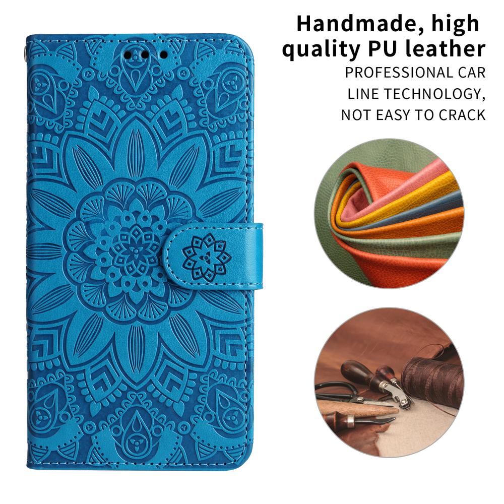  Motorola Edge 70 Fodral Mandala Läder Blå