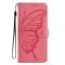  Samsung Galaxy S26 Fodral Fjäril Tryck Rosa