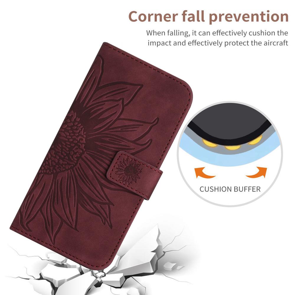 Xiaomi 17T Pro Fodral Läder Solros Vinröd