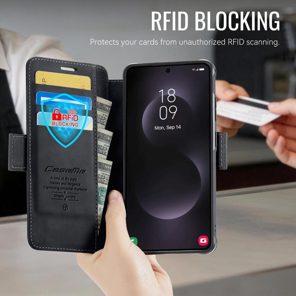 CASEME CASEME Samsung Galaxy S26 Ultra Skal RFID Plånbok Svart