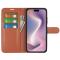  iPhone 16 Pro Max Fodral Litchi Läder Textur Brun