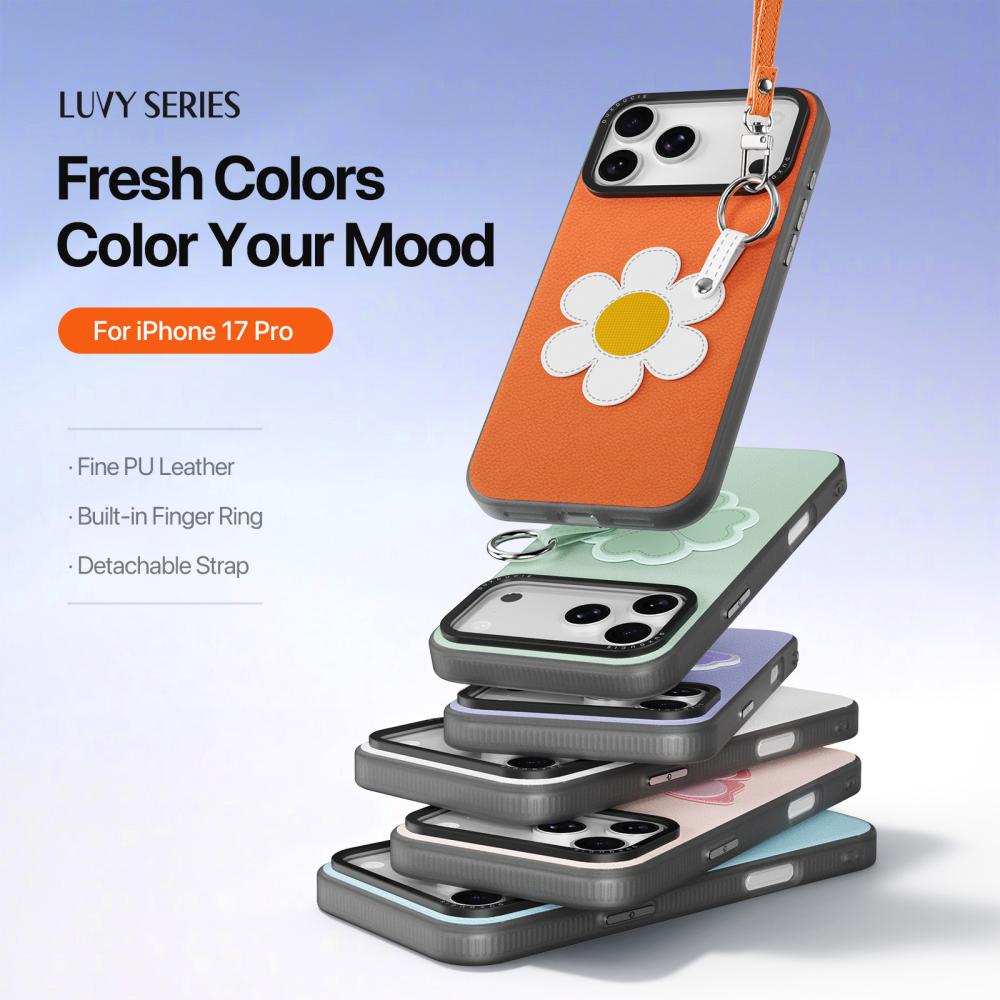 DUX DUCIS DUX DUCIS iPhone 18 Pro/17 Pro Skal PU-Läder Prästkrage Orange