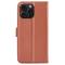  iPhone 16 Pro Max Fodral Litchi Läder Textur Brun