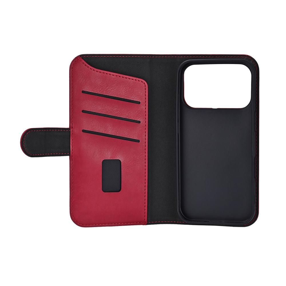 Gear Gear iPhone 17 Pro Fodral MagSafe Läder Deep Red
