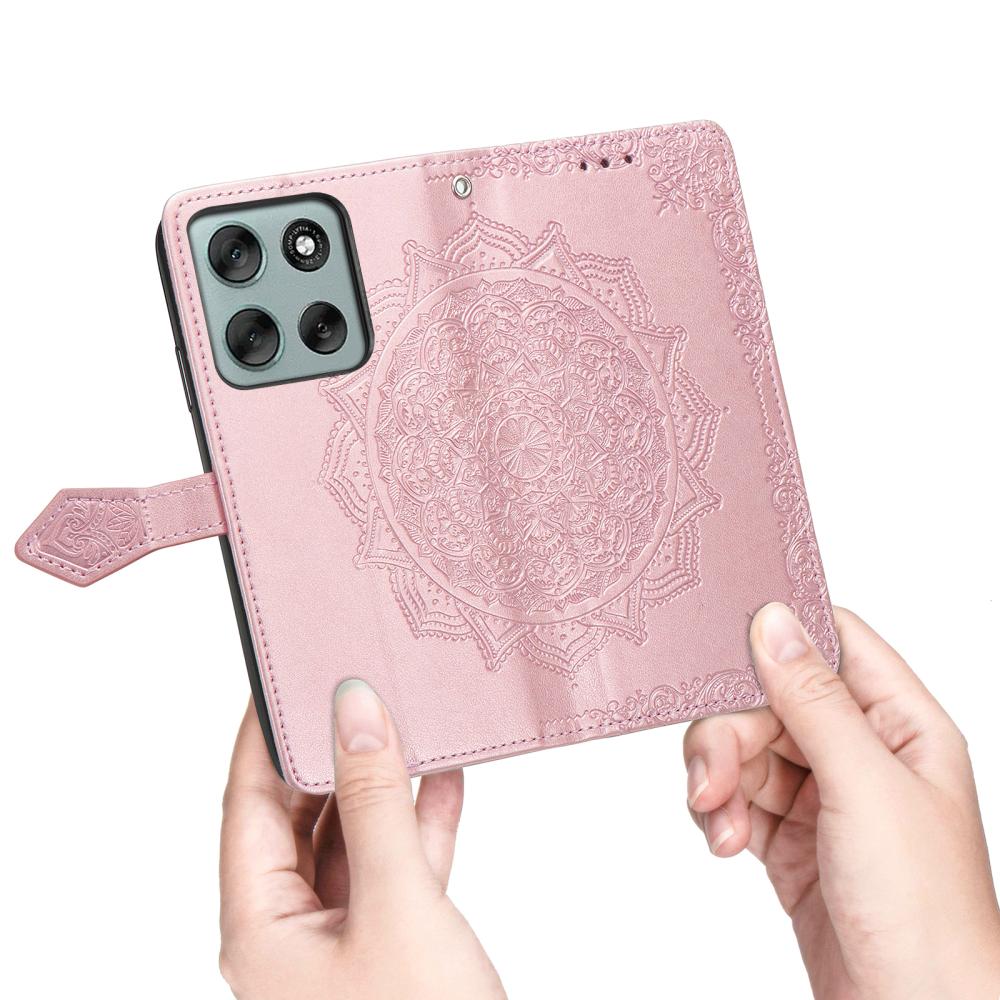  Motorola Moto G56 5G Fodral Mandala Läder Roséguld